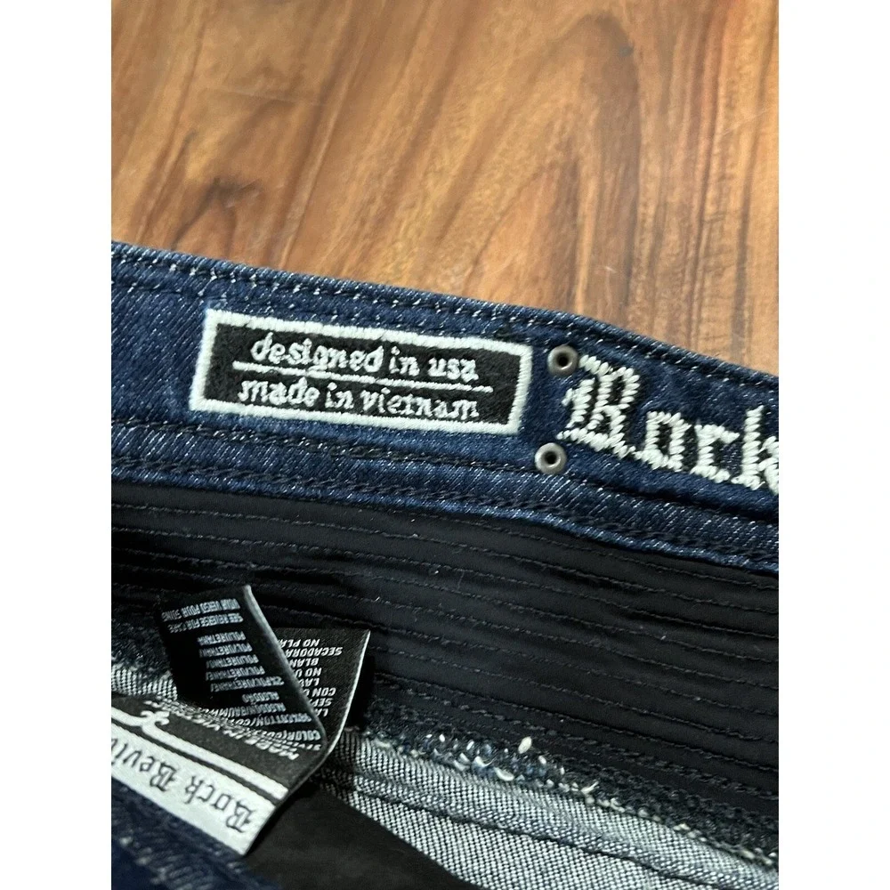 Rock Revival Moto Distressed Rip Zipper Vaclar Jeans RR Motorcycle Biker 32x31